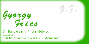 gyorgy frics business card