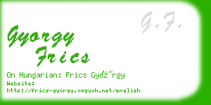 gyorgy frics business card